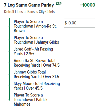 2023 Week 1 Same-Game Parlays (TNF)