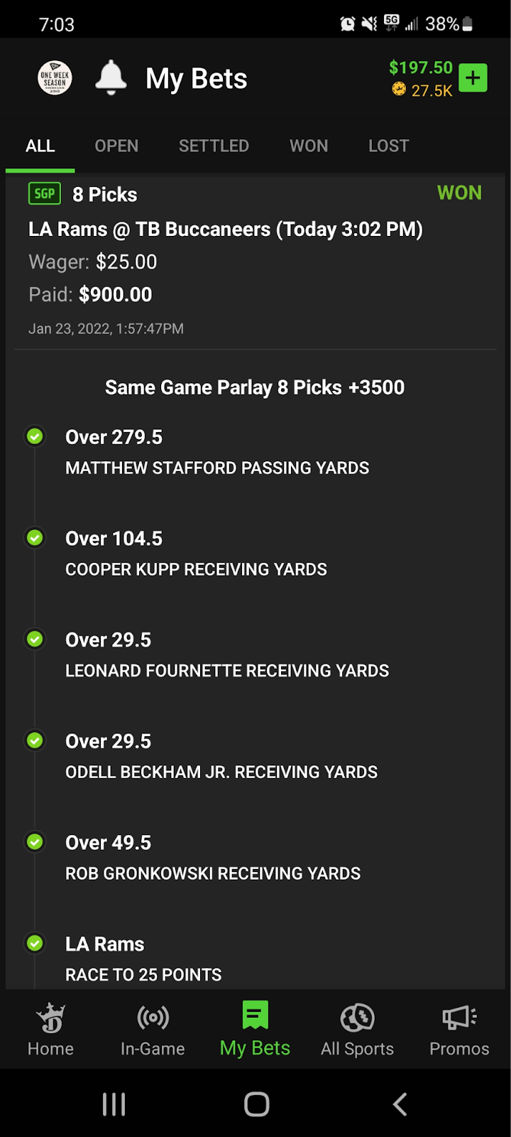 uSTADIUM's Week 1 #TNF Parlay, Game Picks and First TDs 