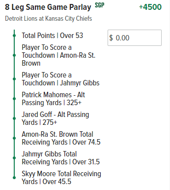 2023 Week 1 Same-Game Parlays (TNF)