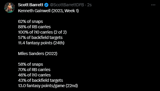 Scott Barrett's Week 1 Fantasy Recap